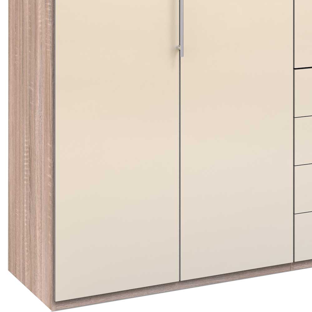 Gleittüren Kleiderschrank in Creme Glasfront - Rativian