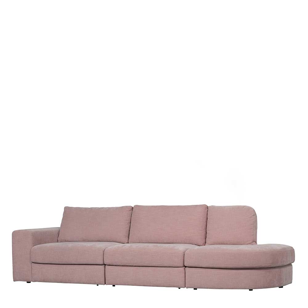 Couch mit Armlehne links in Rosa - Draschna