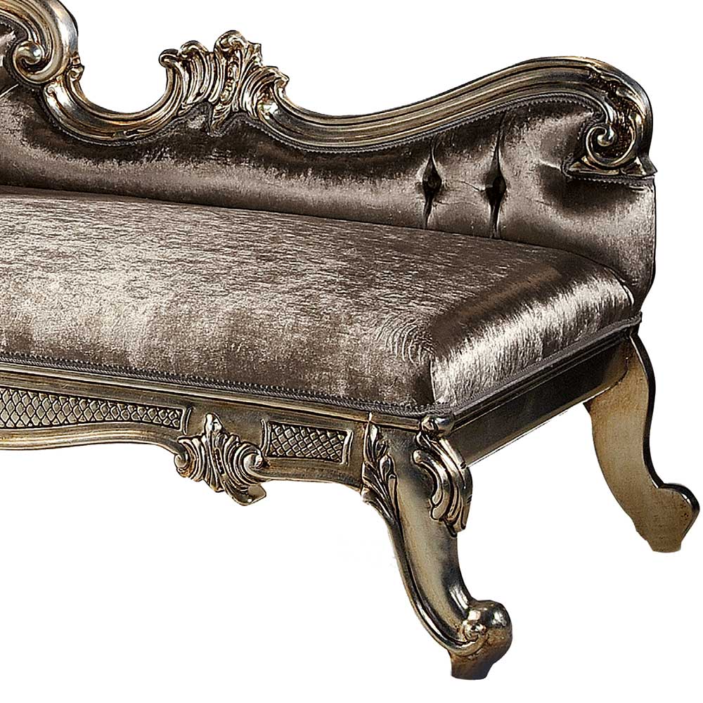 Barock Chaiselongue in Silbergrau - Notomo