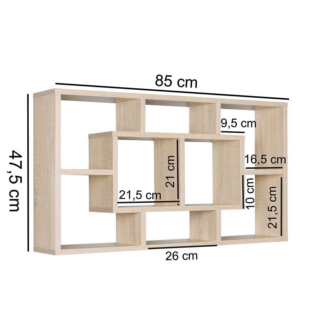 85x48x16 Hängeregal mit acht Fächern - Franklin