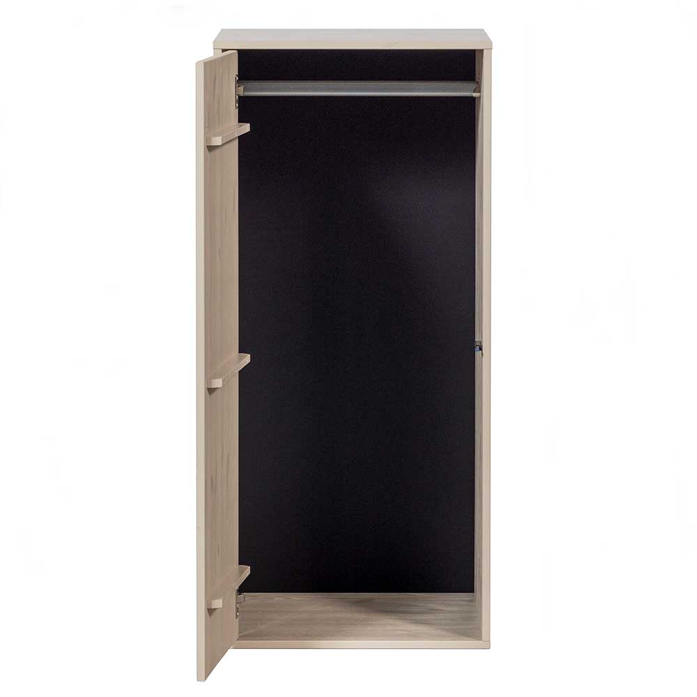 50x110x58 cm Grauer Kleiderschrank aus Kiefer - Career