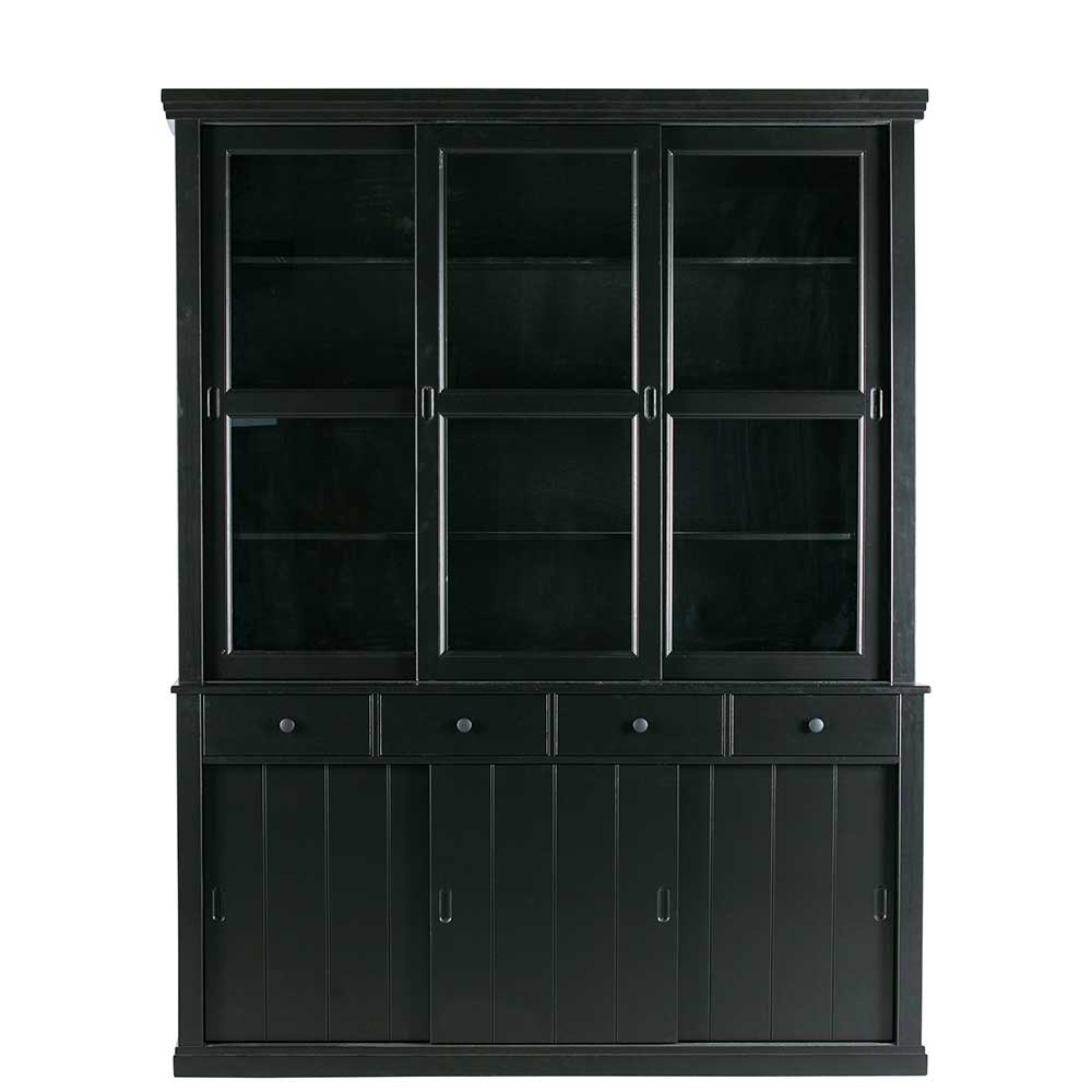 166x215x48 Buffetschrank in Schwarz Kiefer - Nariosca