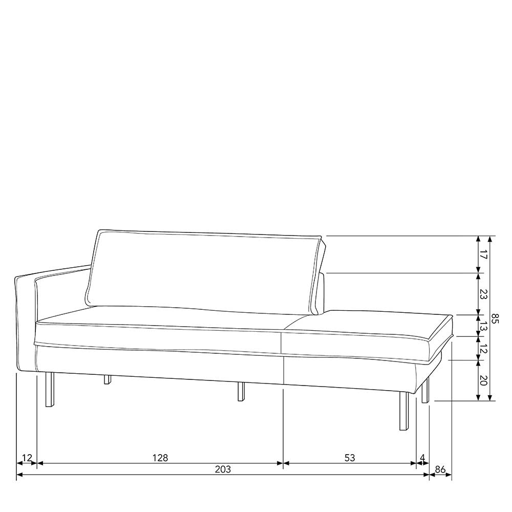 Retrostil Daybed in Topp-Qualität Museo mit Samt Taupe