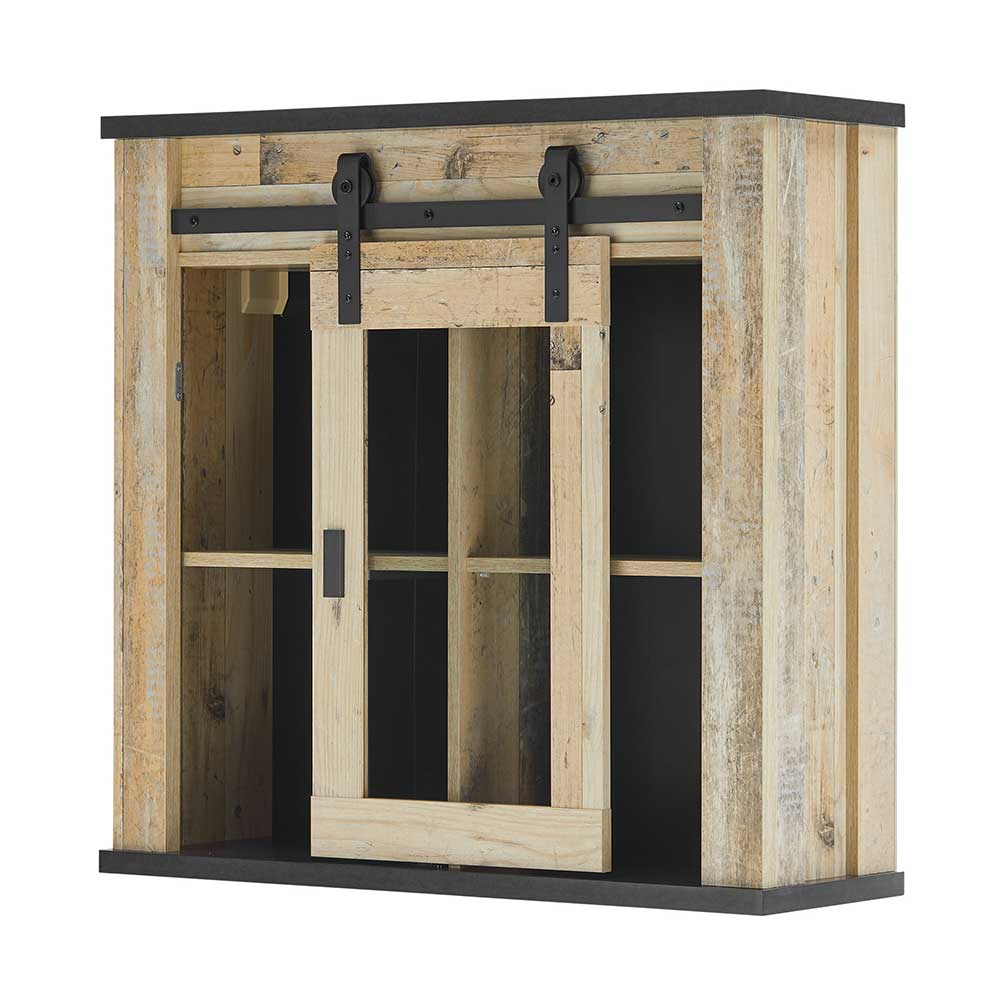 Country Style Oberschrank mit Glas Schiebetür - Garisa