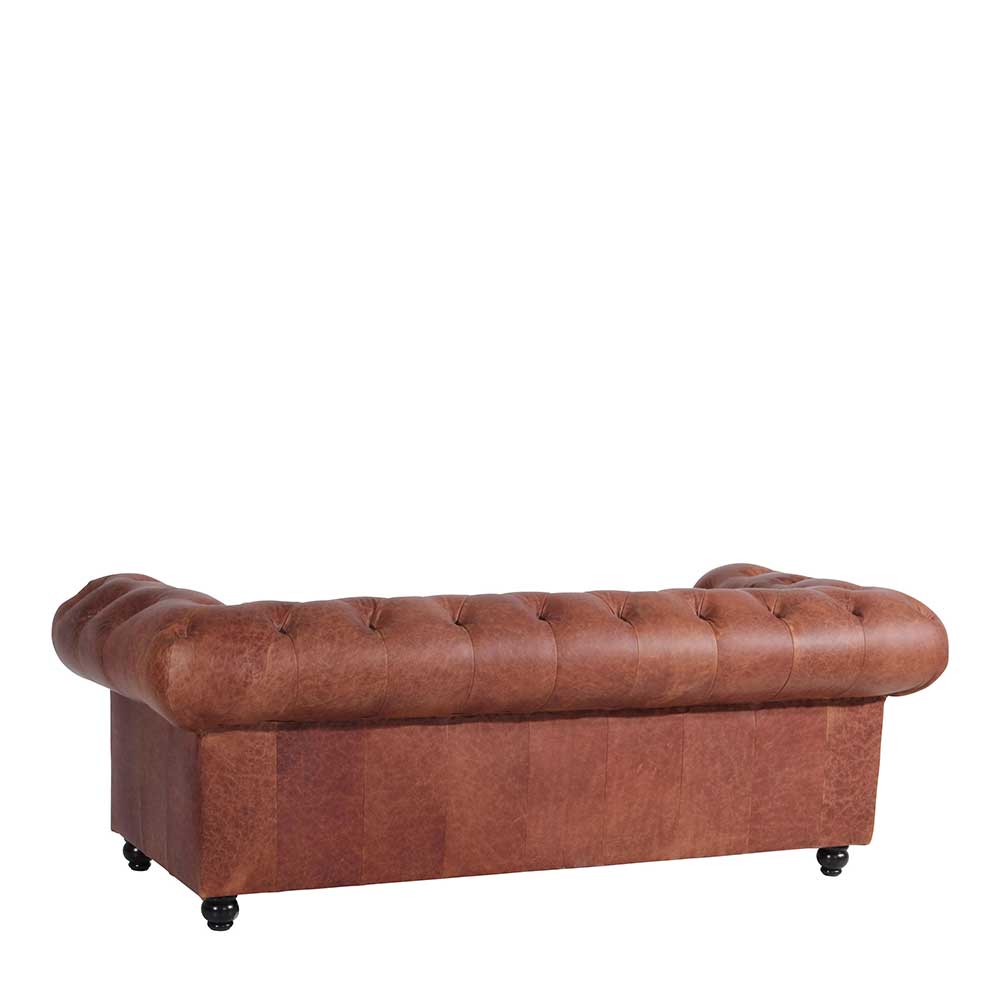 Leder Chesterfieldcouch in Cognac Braun - Ultima