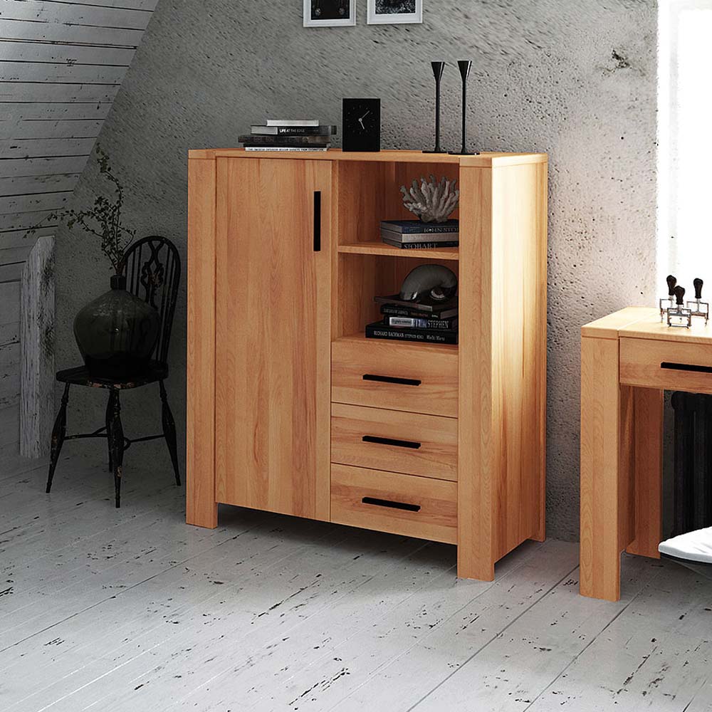 Highboard Mosniak aus Kernbuche Massivholz