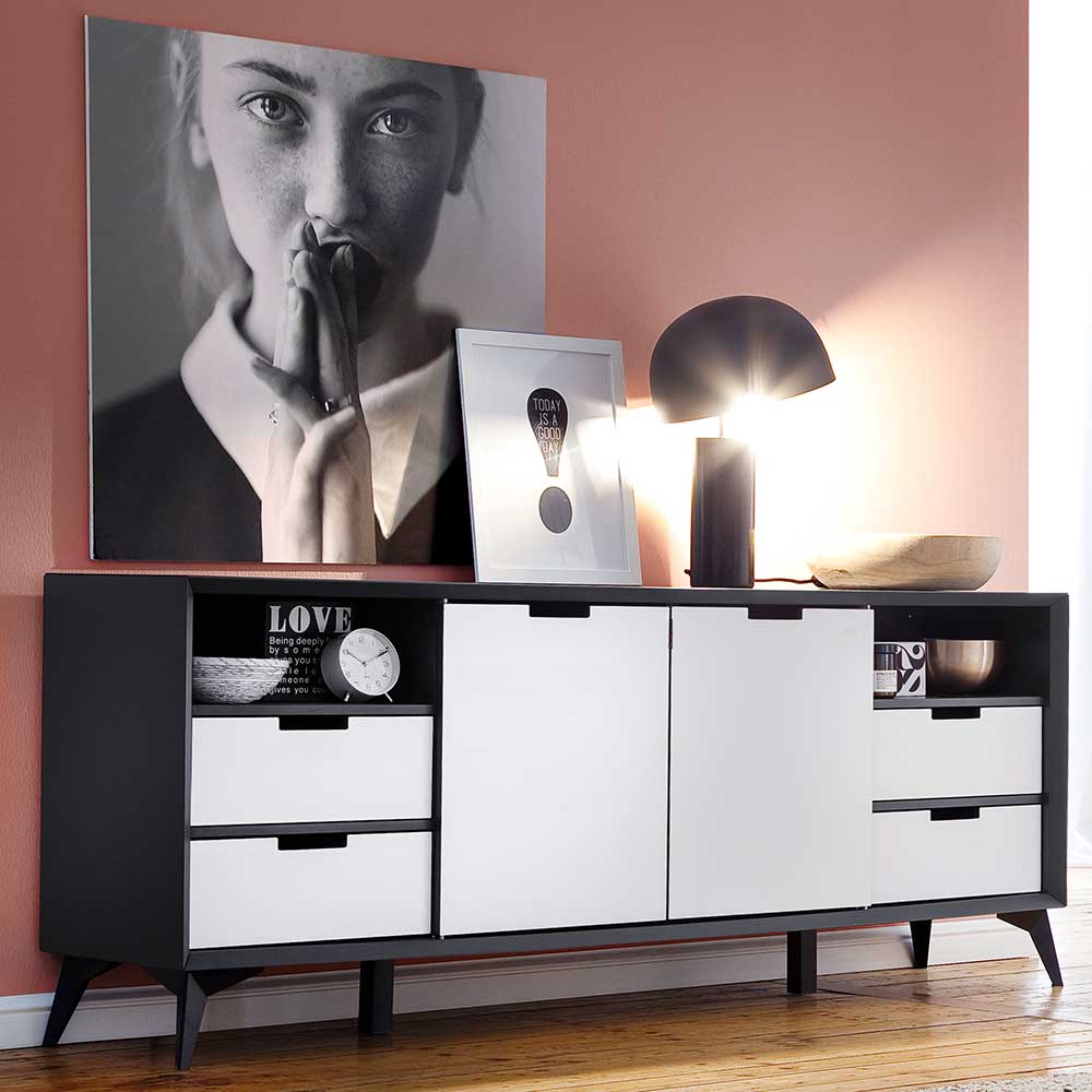 180x73x40 Design Sideboard in Grau & Weiß - Vadids