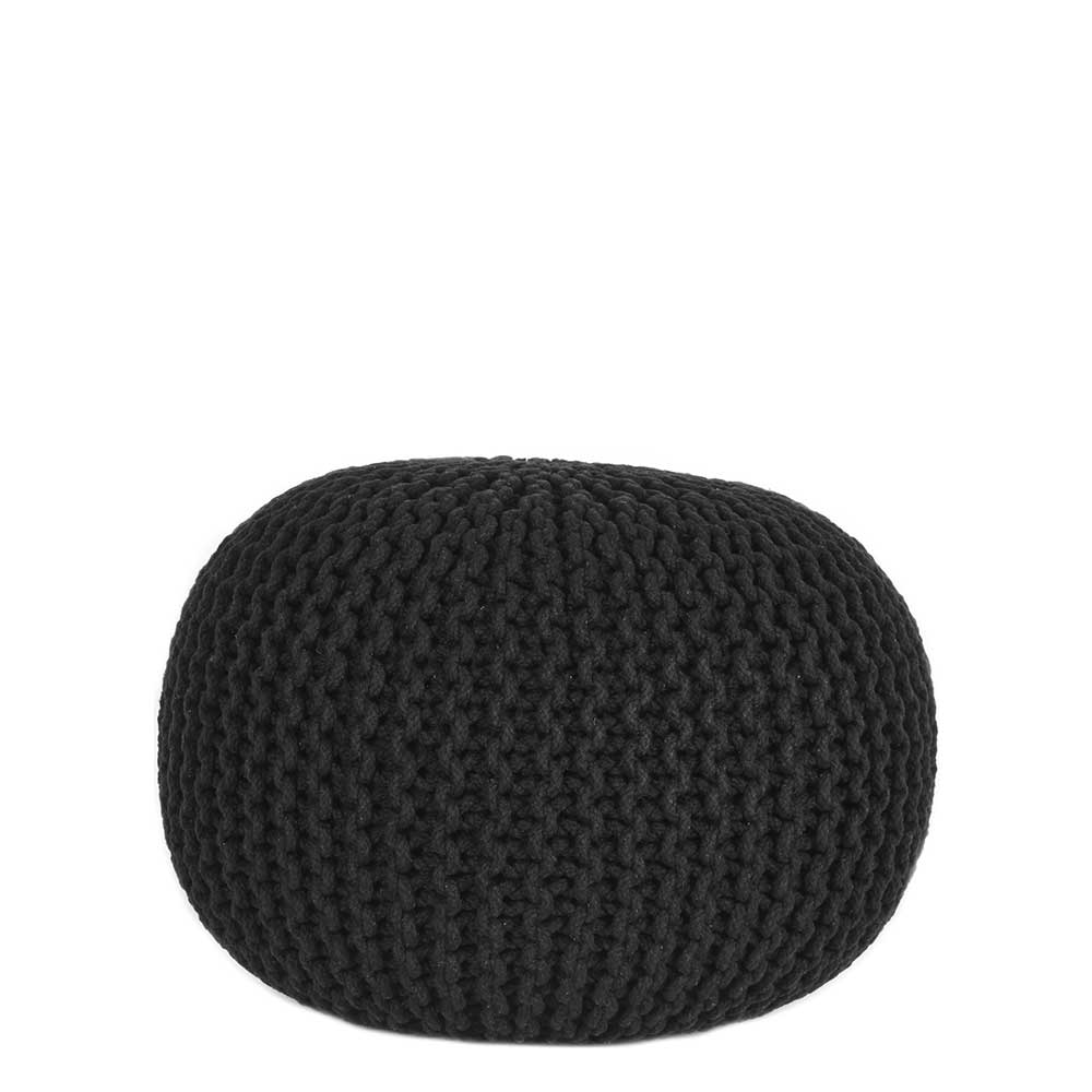 Strickstoff Pouf in Schwarz - Selvas