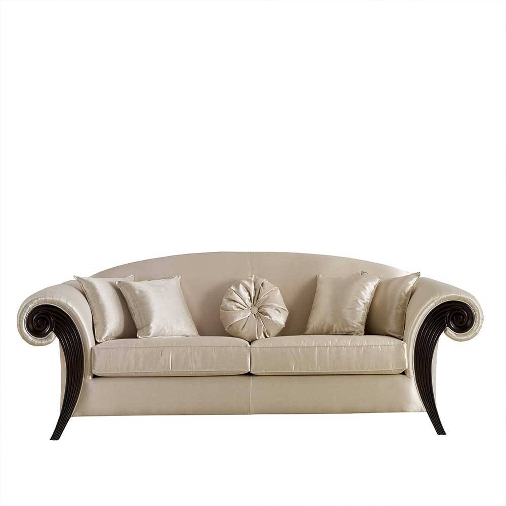 Dreisitzer Couch in Beige und Dunkelbraun - Ghaz