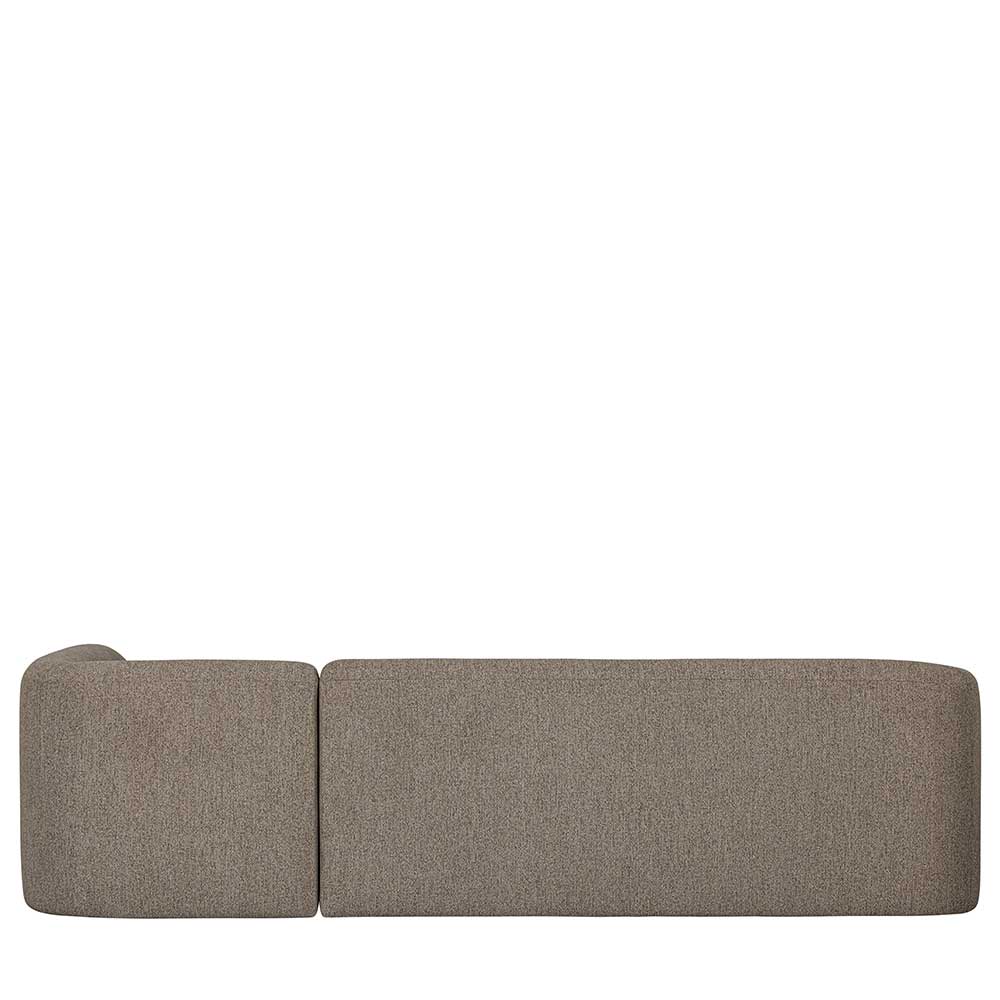 Ecksofa in Hellbraun Chenille Bezug - Acira