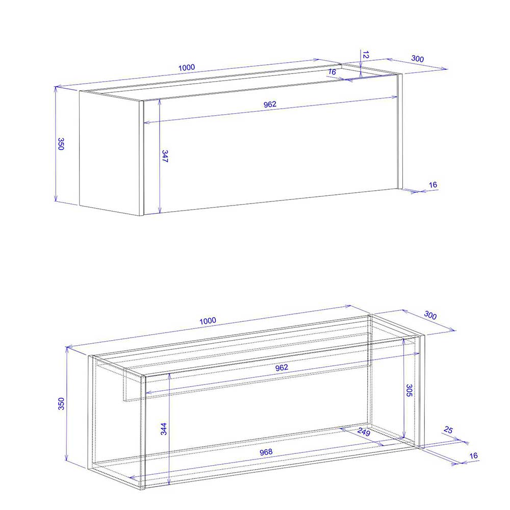 Hängender Sekretär und Schrank Set - Nonessia (zweiteilig)