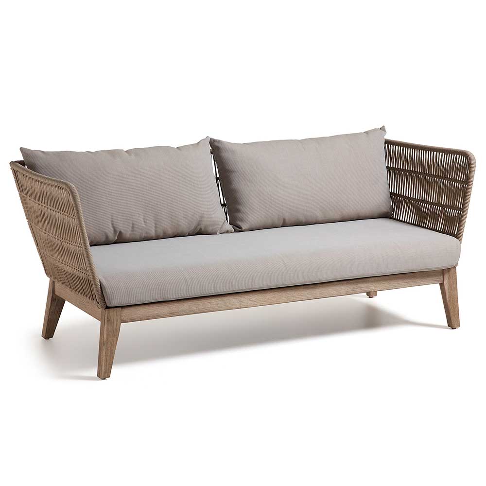 3-Sitzer Sofa Jelaninos mit Massivholz & Kordel Geflecht