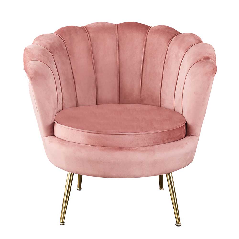 Muschel Loungesessel in Rosa & Gold - Intiatos