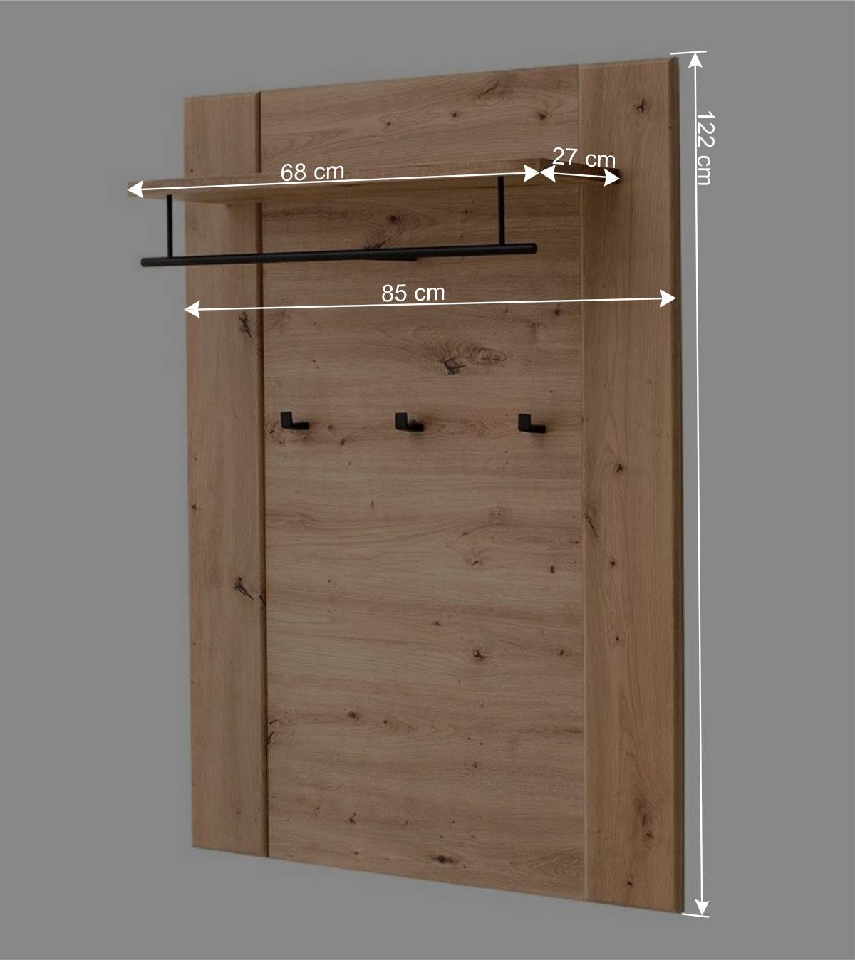 85x122x27 Garderobe in Eiche Nachbildung - Larinca