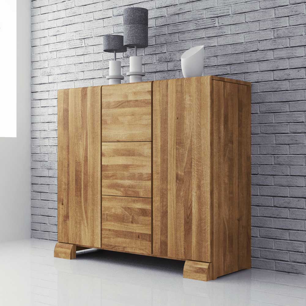 Wildeiche Sideboard Vaskov massiv geölt