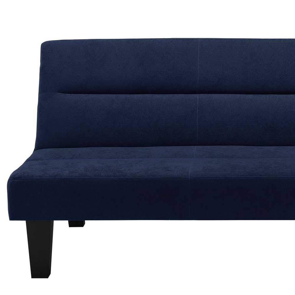 Microfaser Schlafsofa in Blau mit Schwarz - Hanniba