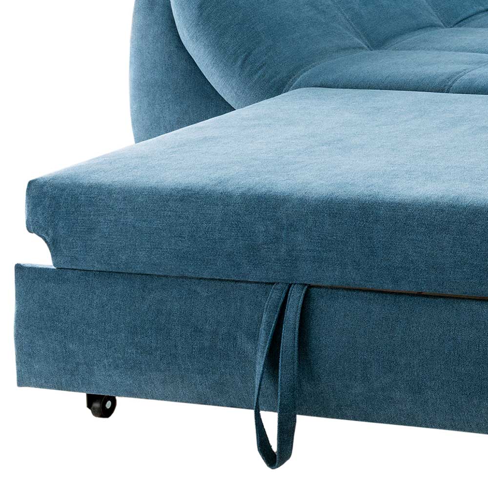 250x84x190 Sofaecke in Blau mit Schlaffunktion - Canarius