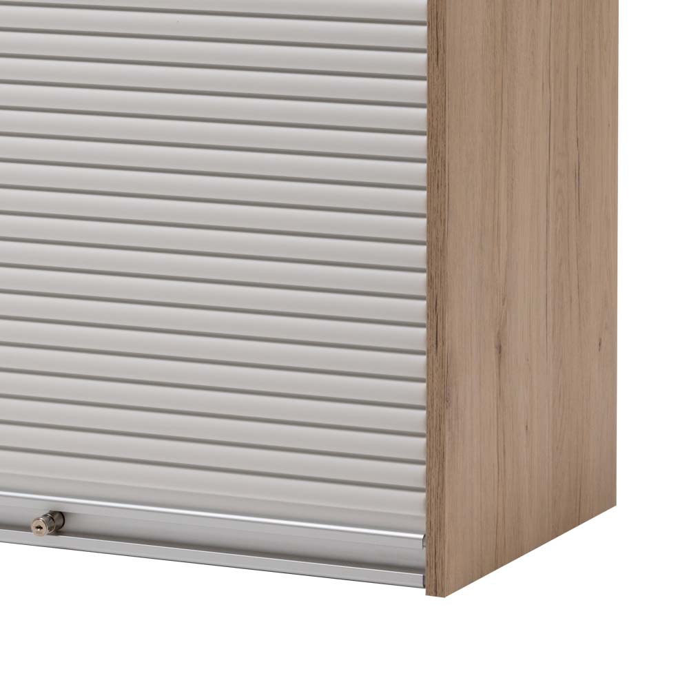 80x100 Rollladenschrank in Weiß & Eiche - Norwich