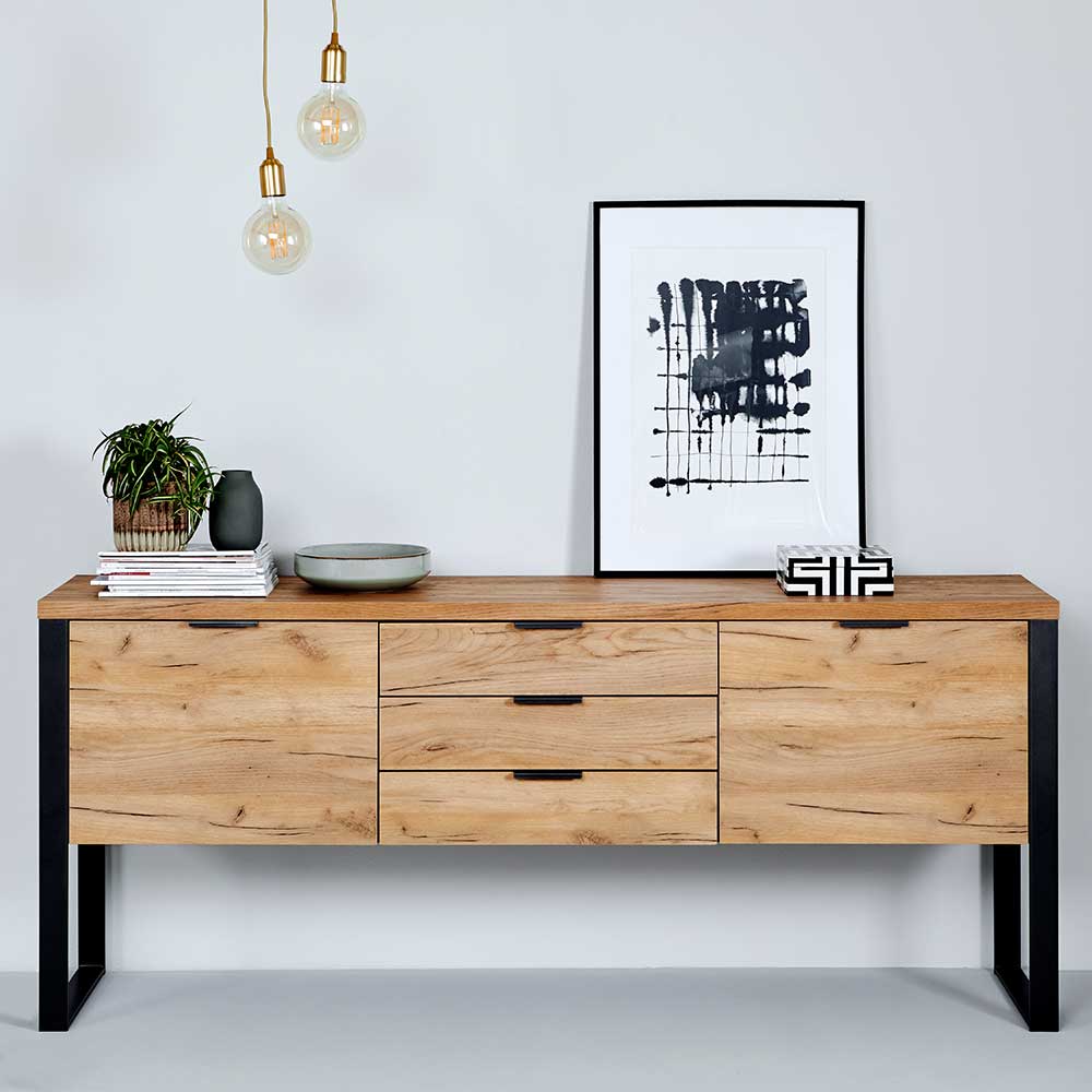 Design Sideboard in Eiche Optik - Ilvensa