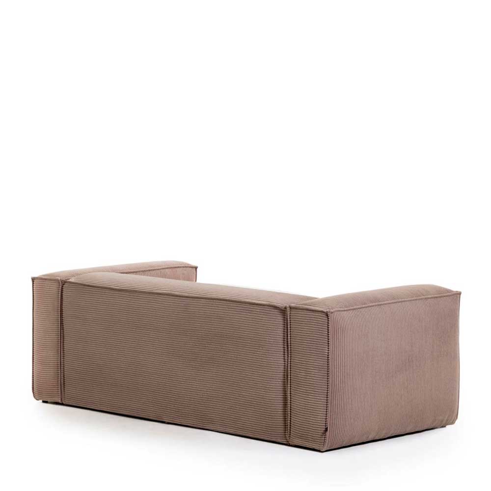 Design Ecksofa aus Cord in Altrosa - Loppa