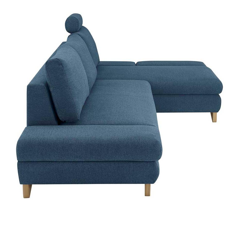 Polsterecke Schlafsofa in Blau - Baonga