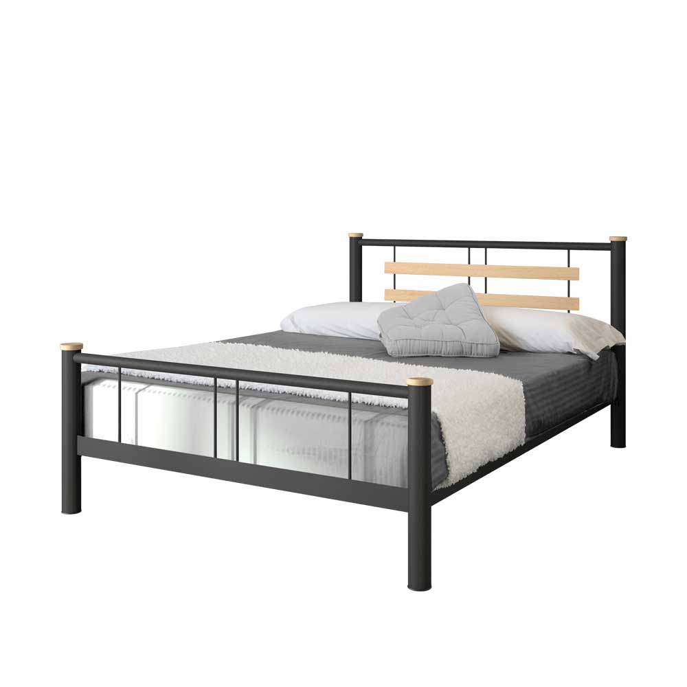 Futonbett Amsolia in Schwarz Metall