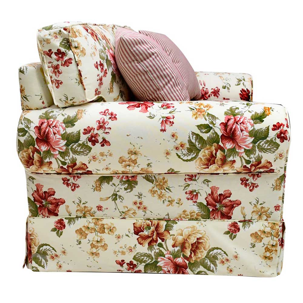 Romantisches Landhaus Sofa mit Blumen Stoff - Telik