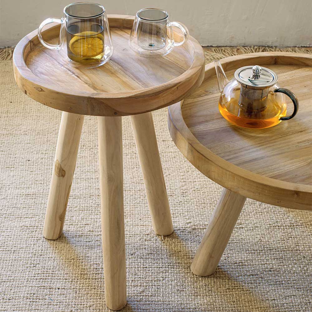 Teak Couchtisch mit Drei-Bein-Gestell - Marcel