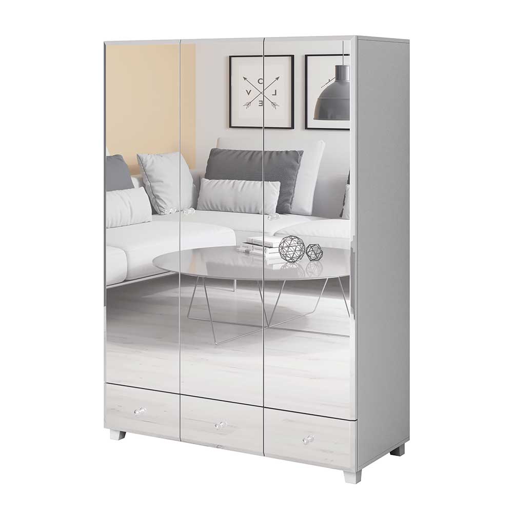 Kleiderschrank mit Spiegelfront 129x185x55 cm - Ronathan