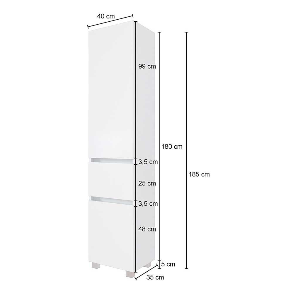 Badezimmer Hochschrank zum Stellen oder Hängen - Maklesa