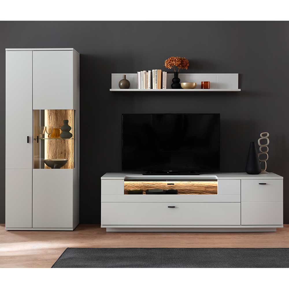 Wohnzimmer TV Anbauwand 270 cm breit - Apulco (dreiteilig)