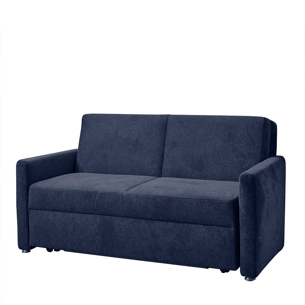 Ausklappbare Bettcouch in Blau Stoff - Jeen