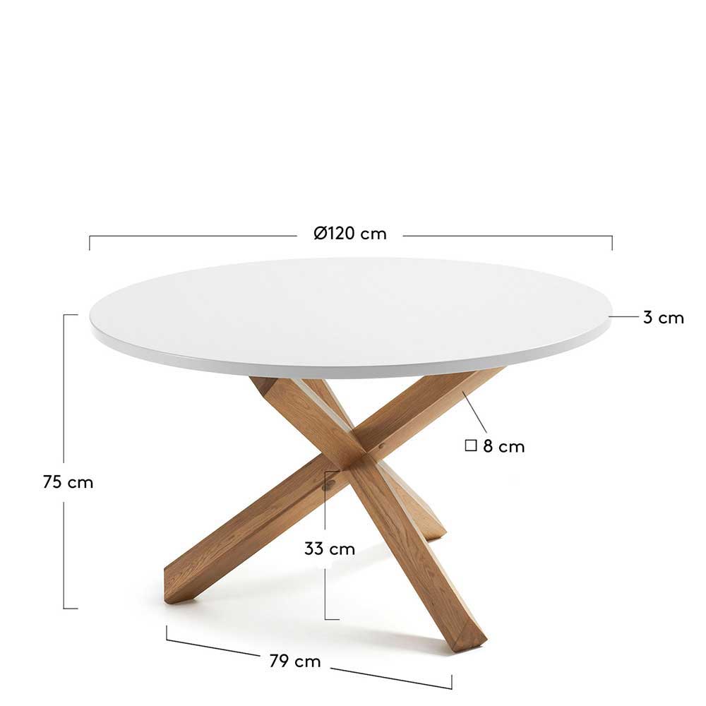 120cm runder Esstisch mit Mikado Gestell - Lucie