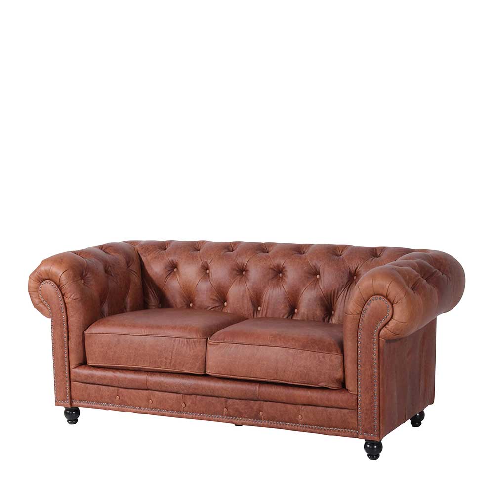 Chesterfield Ledersofa in Cognac Braun - Ultima