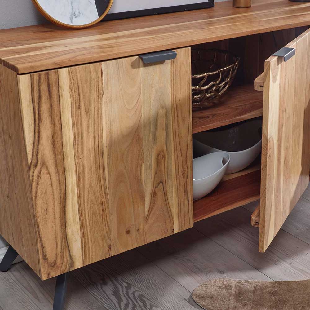 145x78x45 Holz Sideboard aus Akazie mit Eisen - Passena