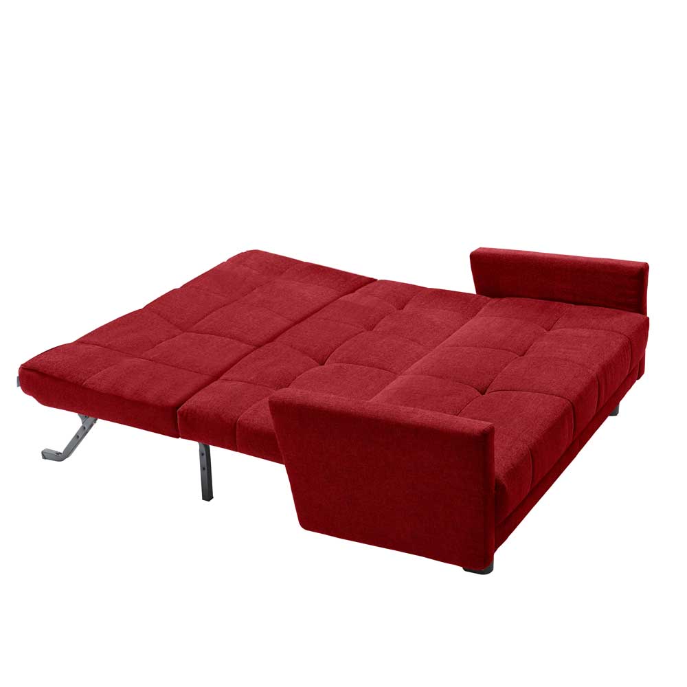 Rotes Schlafsofa mit Flachgewebe Bezug - Singuaro