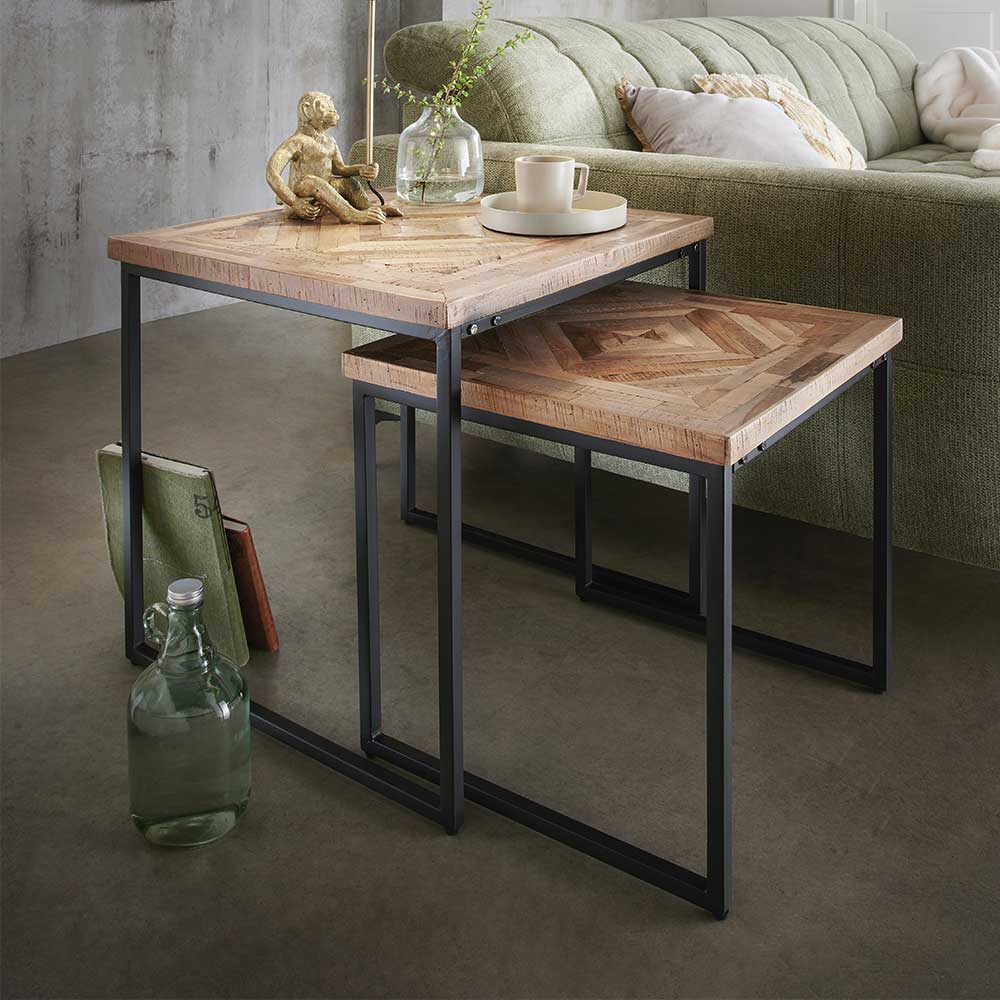 2 Satz Tisch aus Grey Wash Teak - Sarados (zweiteilig)