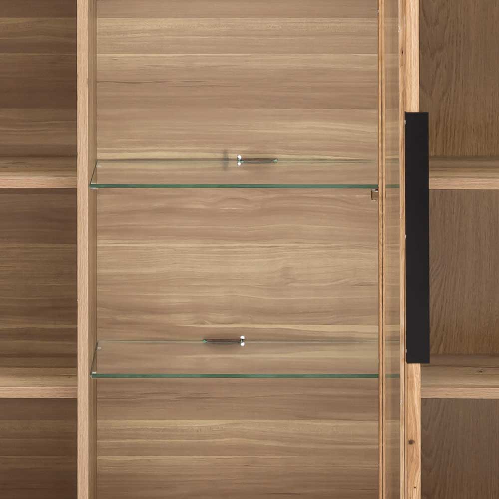 160x141x40 Wohnzimmerschrank mit Glaseinsatz - Nelenia