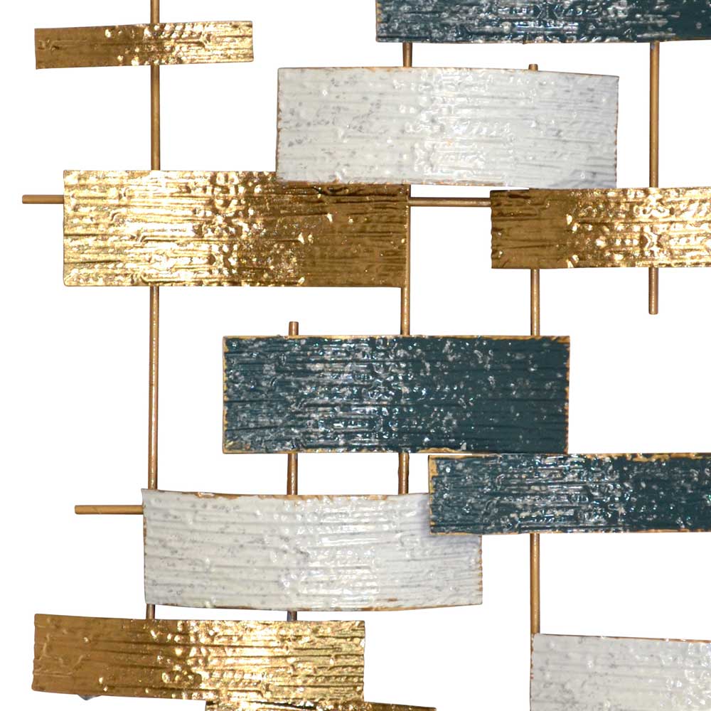 Extravagante Wanddekoration in Blau Creme Gold - Epos