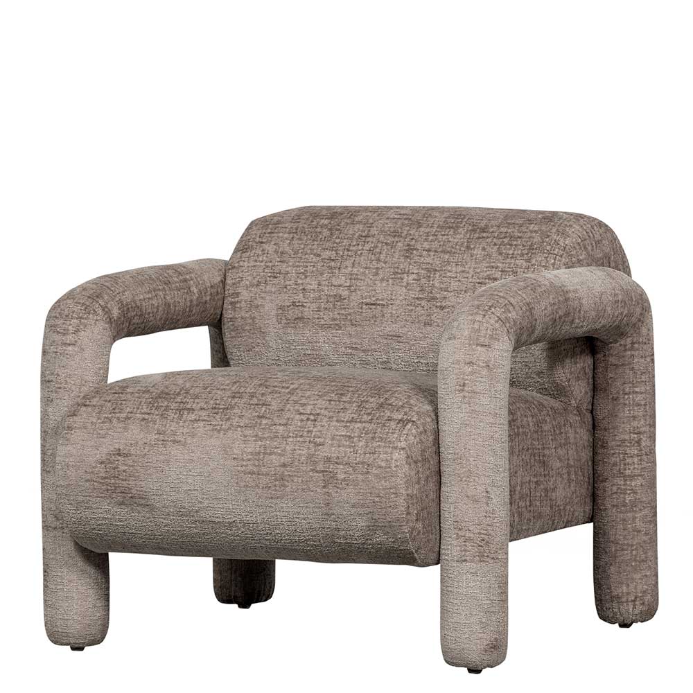 Cooler Designer Sessel in Beige Samt - Sestron