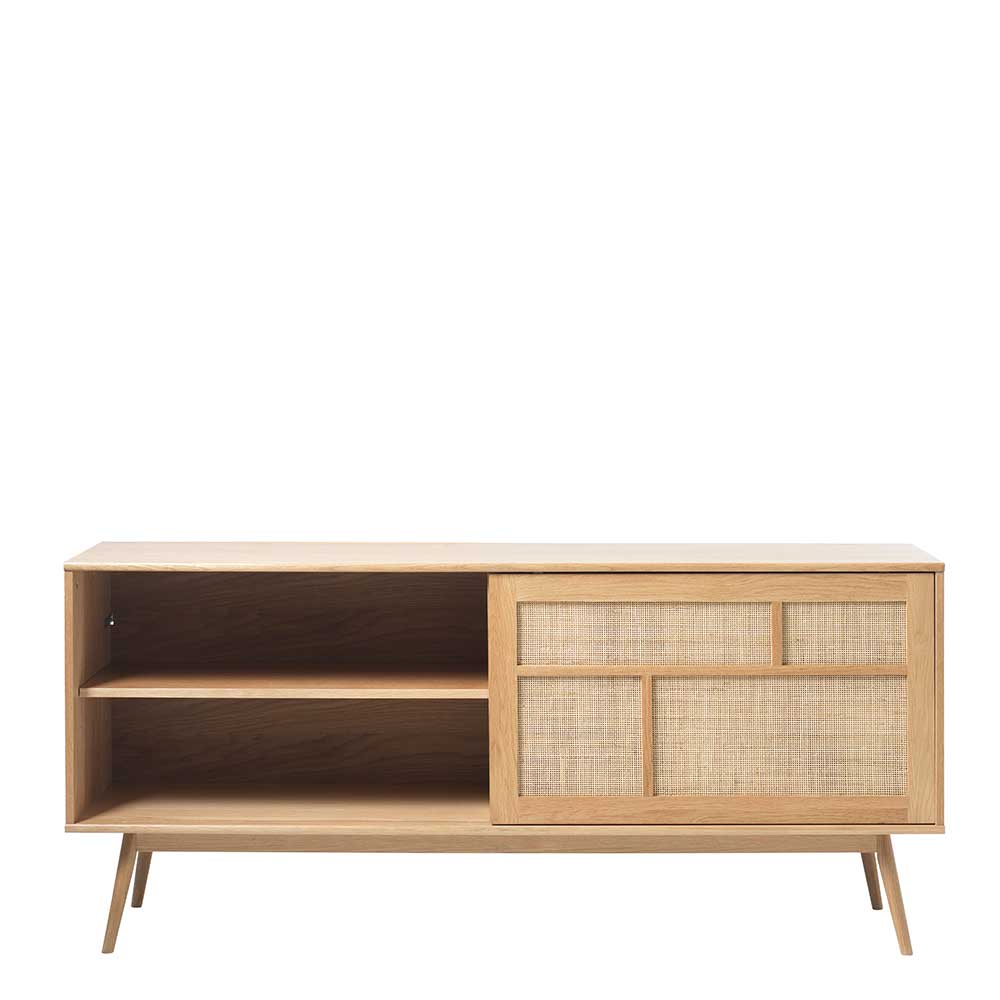 Sideboard mit Schiebetüren Rattan Geflecht Front - Saltenas