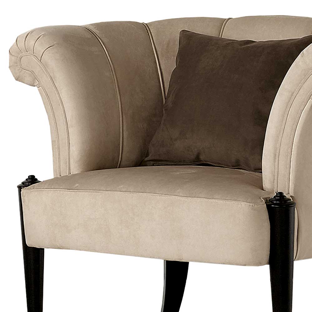 Eleganter Sessel in Beige Stoffbezug - Gatron