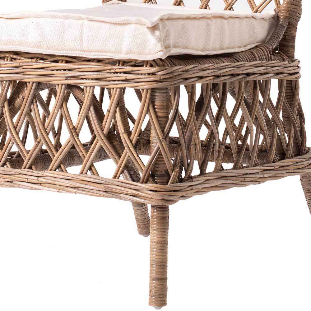 Rattan Geflecht Stuhl in Braun - Spondica (2er Set)