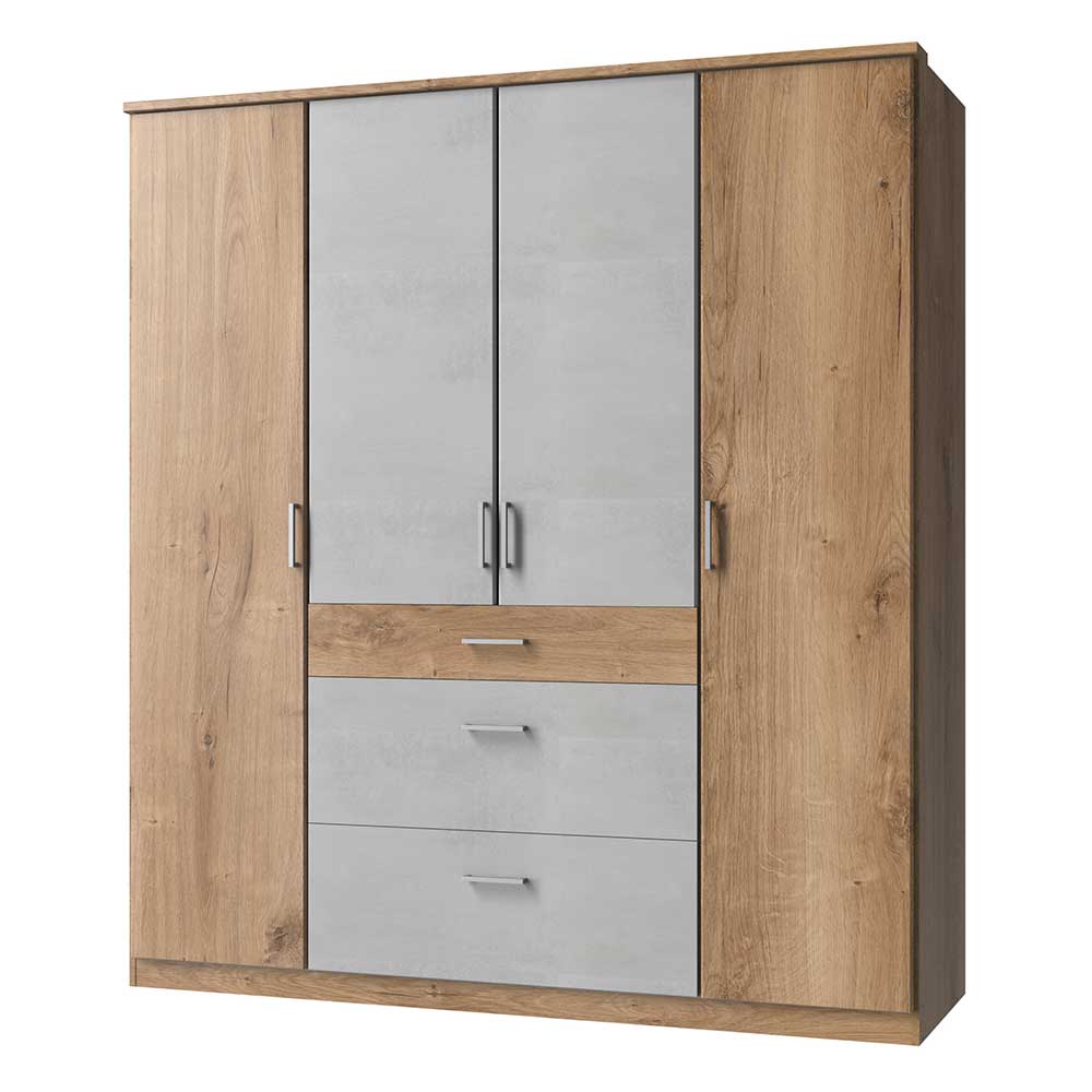 179x199x58 Kleiderschrank in Holzoptik Plankeneiche - Anca