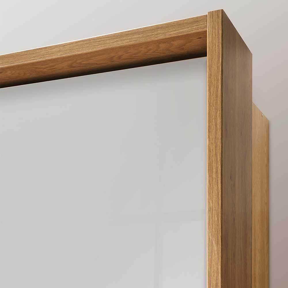 Drehtürenschrank mit Glasfront in Beige - Emdsiva