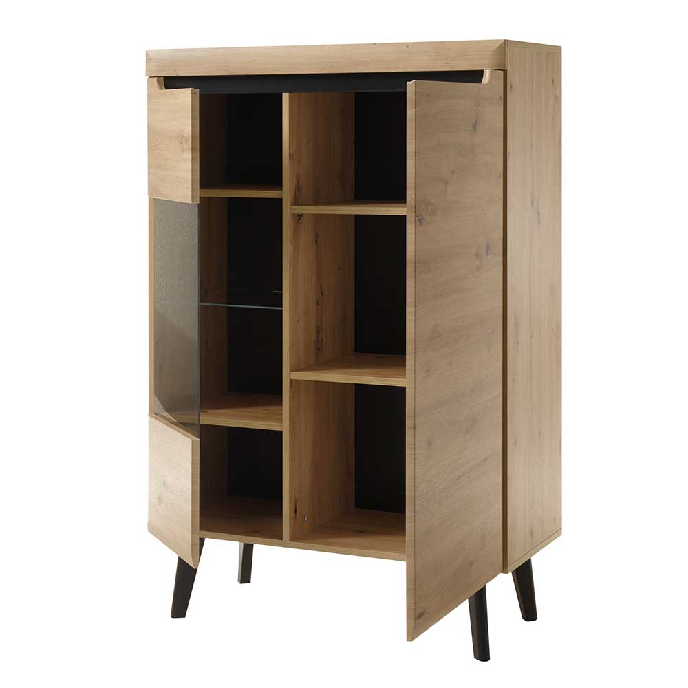 90x134x40 Highboard mit Glaseinsatz 2-türig - Olcian