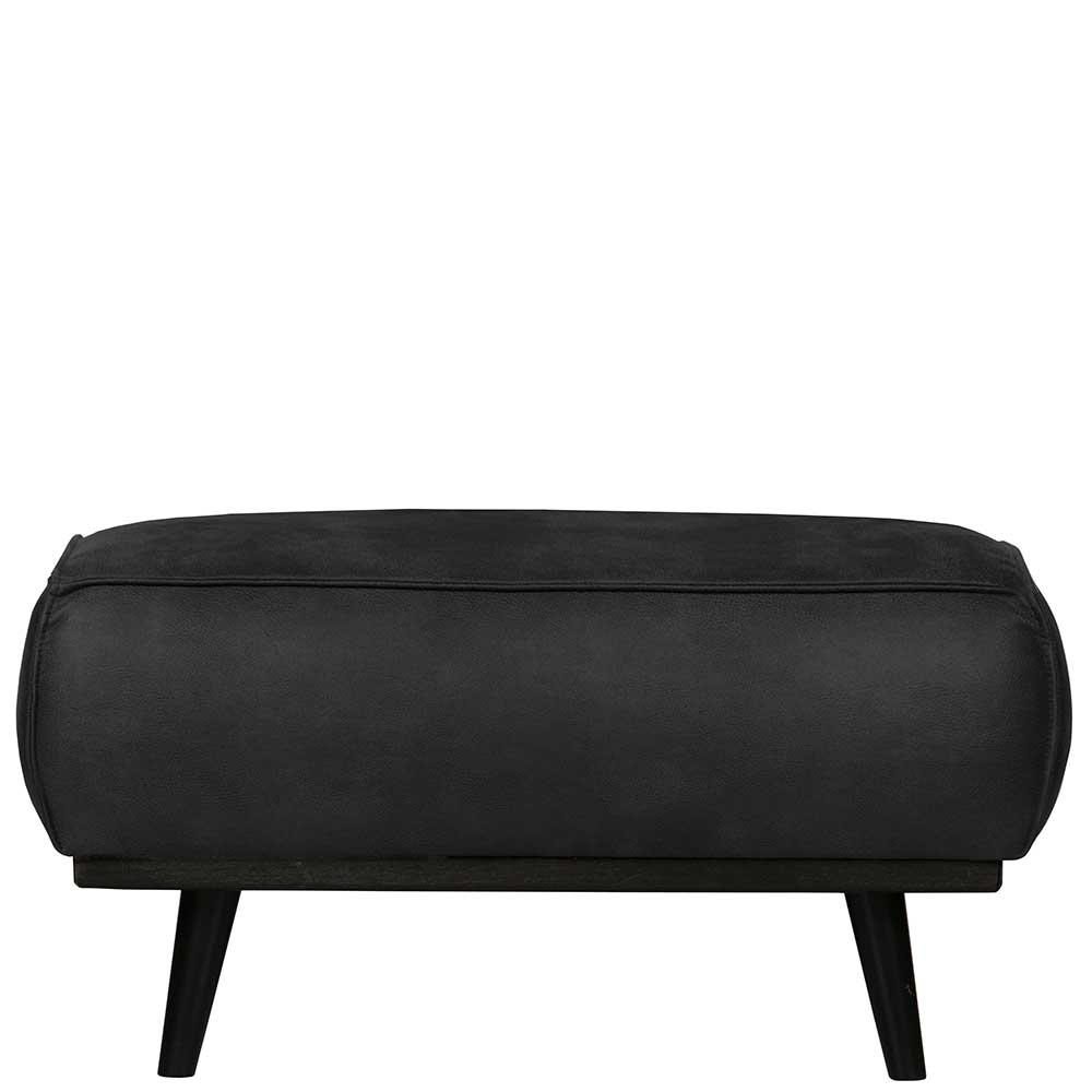 Hocker mit Kunstwildleder in Schwarz - Zaisan