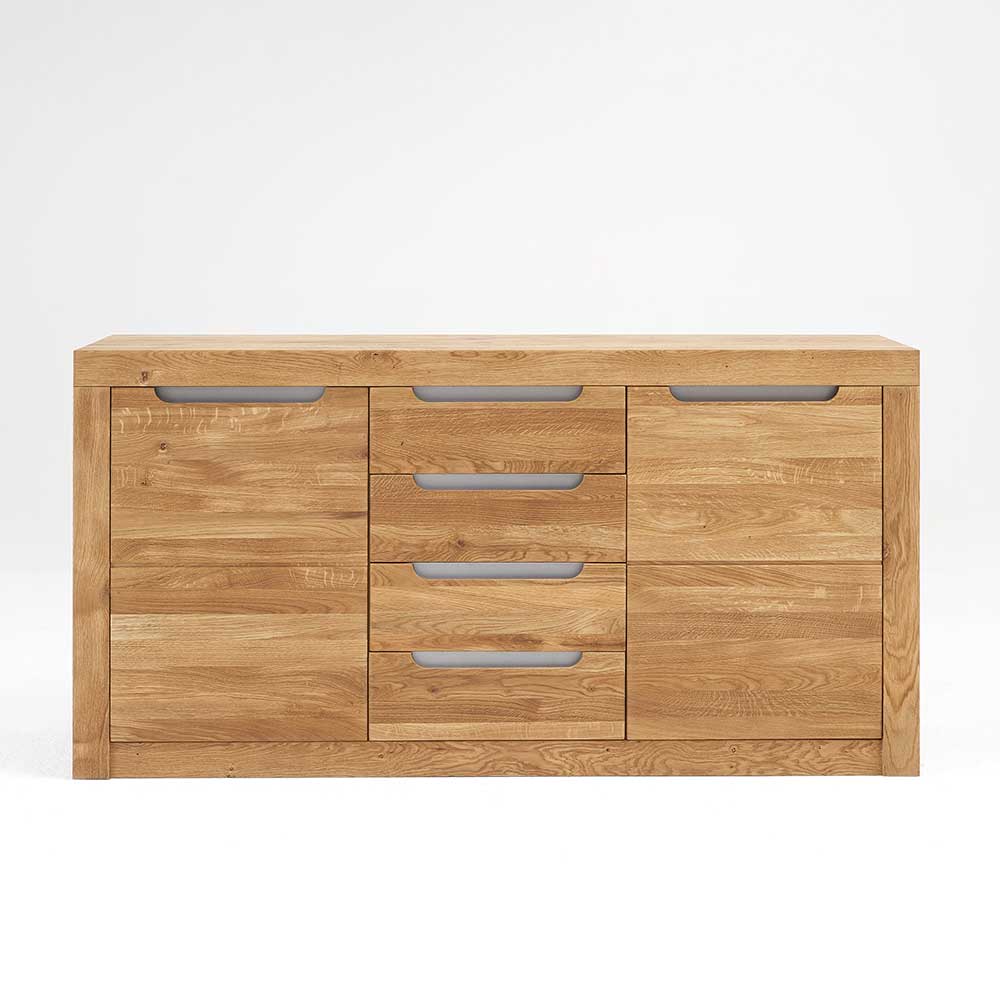 160x82x44 Massives Sideboard aus Wildeiche Bianco - Jiango