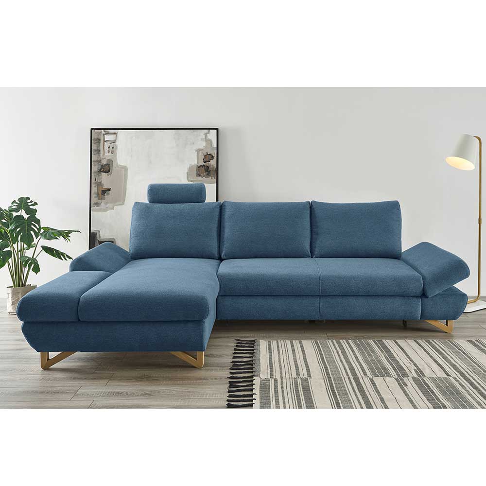 Wohnzimmer Ecksofa in Blau - Baonga