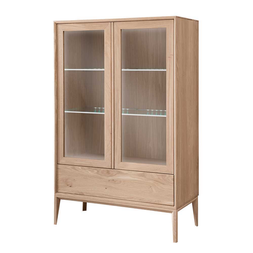 90x140x42 Vitrine mit Doppeltür und Schublade - Lienna